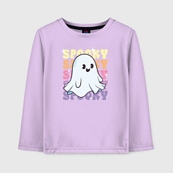 Лонгслив хлопковый детский Cute little spooky ghost, цвет: лаванда