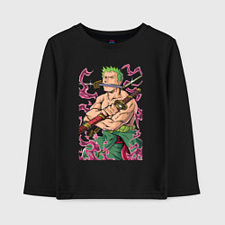 Лонгслив хлопковый детский Ван-пис Зоро пират, цвет: черный