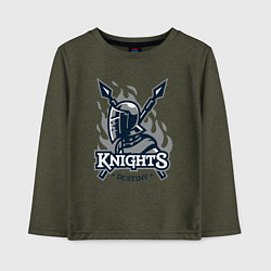 Лонгслив хлопковый детский Судьба рыцаря, цвет: меланж-хаки