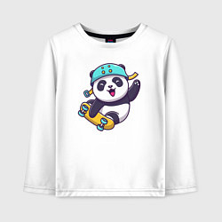 Лонгслив хлопковый детский Skater panda, цвет: белый