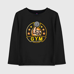 Лонгслив хлопковый детский Gym stars, цвет: черный