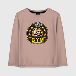 Лонгслив хлопковый детский Gym stars, цвет: пыльно-розовый