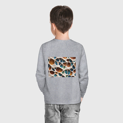 Детский лонгслив Вдохновлено Антонио Гауди / Меланж – фото 4