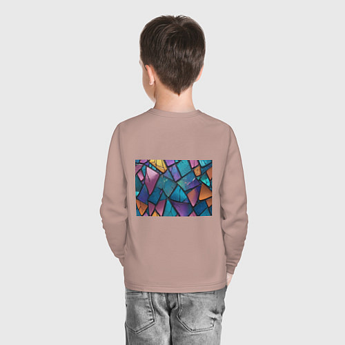 Детский лонгслив Яркое стекло / Пыльно-розовый – фото 4