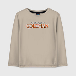 Лонгслив хлопковый детский The eternal life of goldman logotype, цвет: миндальный