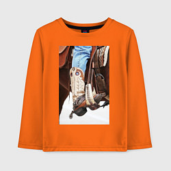 Лонгслив хлопковый детский Western style, цвет: оранжевый