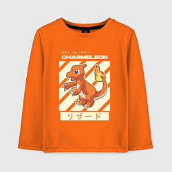 Лонгслив хлопковый детский Покемоны Чармелеон Charmeleon, цвет: оранжевый