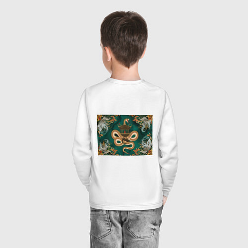 Детский лонгслив Год зеленой змеи 25 / Белый – фото 4