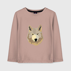 Лонгслив хлопковый детский Белый волк, цвет: пыльно-розовый
