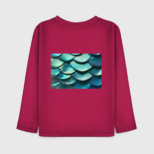 Детский лонгслив Чешуя крупной рыбы / Маджента – фото 2