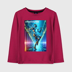 Лонгслив хлопковый детский Cool cyber dancer - neon glow, цвет: маджента