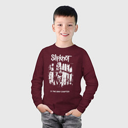 Лонгслив хлопковый детский Slipknot - skeleton girl, цвет: меланж-бордовый — фото 2