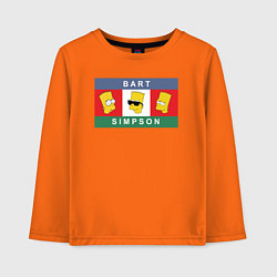 Лонгслив хлопковый детский Bart Simpson дикая голова, цвет: оранжевый