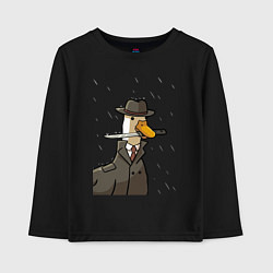 Лонгслив хлопковый детский Гусь агент с ножом, цвет: черный