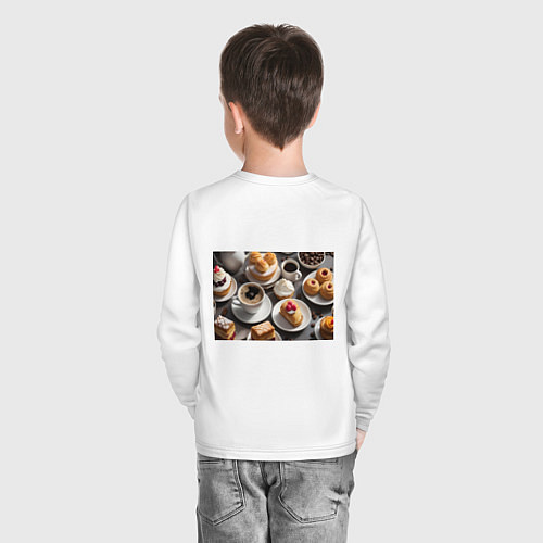 Детский лонгслив Кофе и пирожные / Белый – фото 4