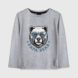 Детский лонгслив Папа медведь в очках