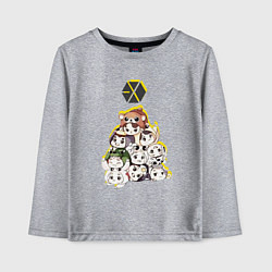 Лонгслив хлопковый детский Exo в виде милых зверушек, цвет: меланж