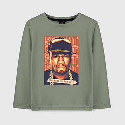 Лонгслив хлопковый детский 50 cent get rich, цвет: авокадо