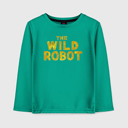 Лонгслив хлопковый детский The wild robot logo, цвет: зеленый