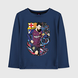 Лонгслив хлопковый детский Лионель Месси - сборная Аргентины, цвет: тёмно-синий