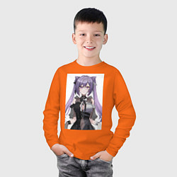 Лонгслив хлопковый детский Genshin Impact Кэцин, цвет: оранжевый — фото 2