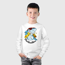 Лонгслив хлопковый детский Fuerteventura summer style - shark, цвет: белый — фото 2