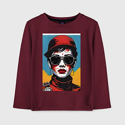 Детский лонгслив Девушка арт портрет