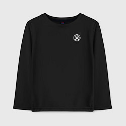 Лонгслив хлопковый детский Когда была свободна Русь то три копейки стоил гусь, цвет: черный