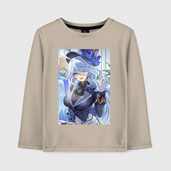 Лонгслив хлопковый детский Геншин Фурина, цвет: миндальный