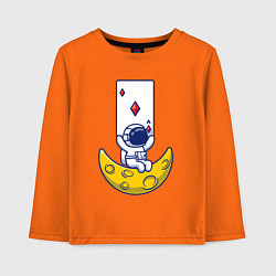 Лонгслив хлопковый детский Космический покер, цвет: оранжевый