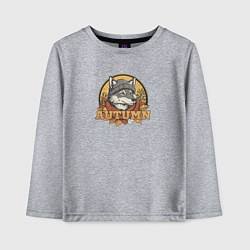 Лонгслив хлопковый детский Осенний логотип с волком, цвет: меланж