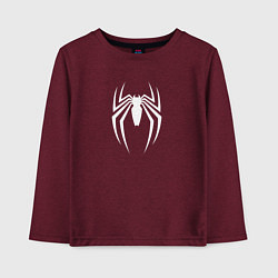 Лонгслив хлопковый детский Spider man logo, цвет: меланж-бордовый