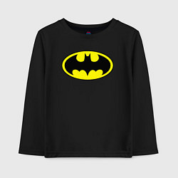 Лонгслив хлопковый детский Batman logo, цвет: черный