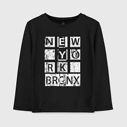 Лонгслив хлопковый детский New York Bronx, цвет: черный