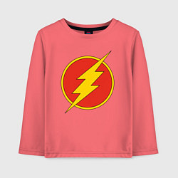 Лонгслив хлопковый детский Flash logo, цвет: коралловый