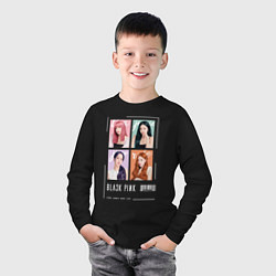 Лонгслив хлопковый детский Blackpink 4 colors, цвет: черный — фото 2