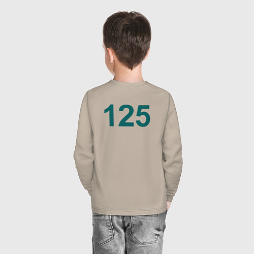 Детский лонгслив 125 - Игра в кальмара / Миндальный – фото 4