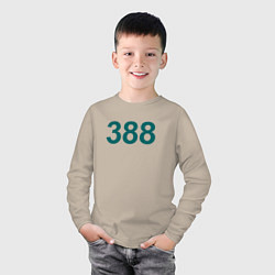 Лонгслив хлопковый детский 388 - Игра в кальмара, цвет: миндальный — фото 2