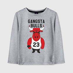 Лонгслив хлопковый детский Gangsta Bulls 23 цвета меланж — фото 1