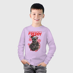 Лонгслив хлопковый детский Five Nights at Freddys - Freddy, цвет: лаванда — фото 2