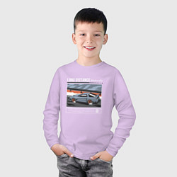 Лонгслив хлопковый детский Шевроле Корвет арт, цвет: лаванда — фото 2