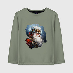 Лонгслив хлопковый детский Санта Клаус стимпанк, цвет: авокадо