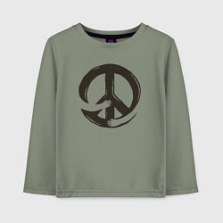 Лонгслив хлопковый детский Peace hugs, цвет: авокадо