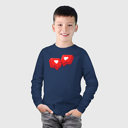Лонгслив хлопковый детский Love like, цвет: тёмно-синий — фото 2