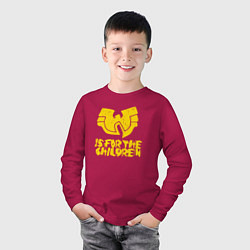 Лонгслив хлопковый детский Wu-Tang для детей, цвет: маджента — фото 2