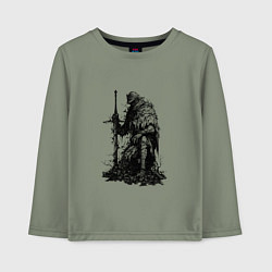 Лонгслив хлопковый детский Элитный рыцарь с двуручным мечом, цвет: авокадо