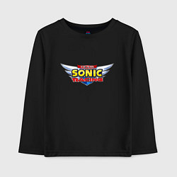 Лонгслив хлопковый детский Team Sonic racing - logo, цвет: черный