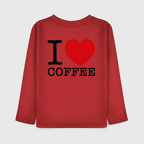 Детский лонгслив I love coffee / Красный – фото 2