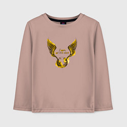 Лонгслив хлопковый детский Золотой снитч - Гарри Поттер, цвет: пыльно-розовый