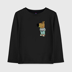 Лонгслив хлопковый детский Чилловый парень, цвет: черный